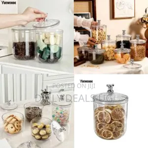 2 Piece Clear Acrylic Food Container Sealed Jar With Bear Handle