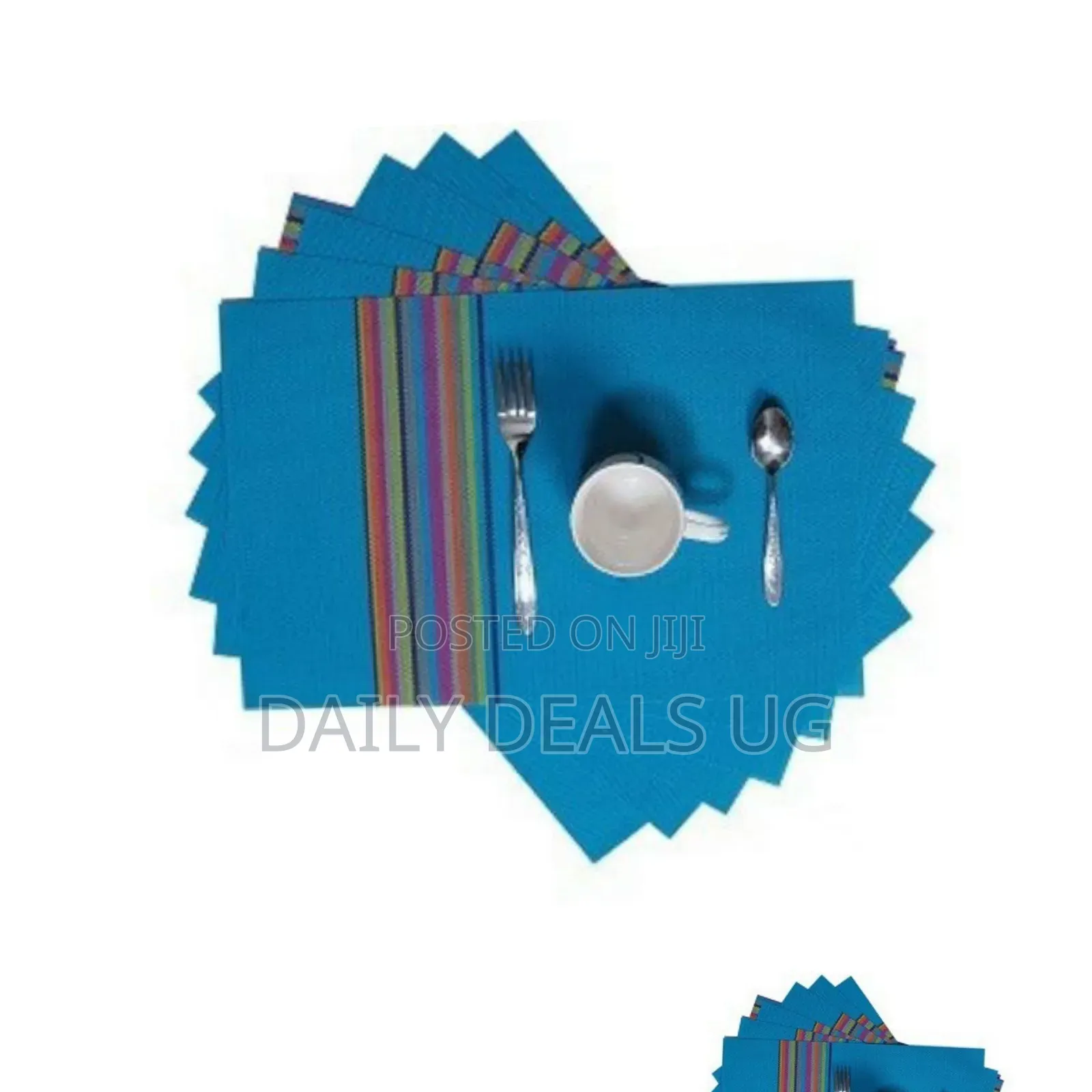 Table Mate 6 PCS Table Mats With a Runner - Blue