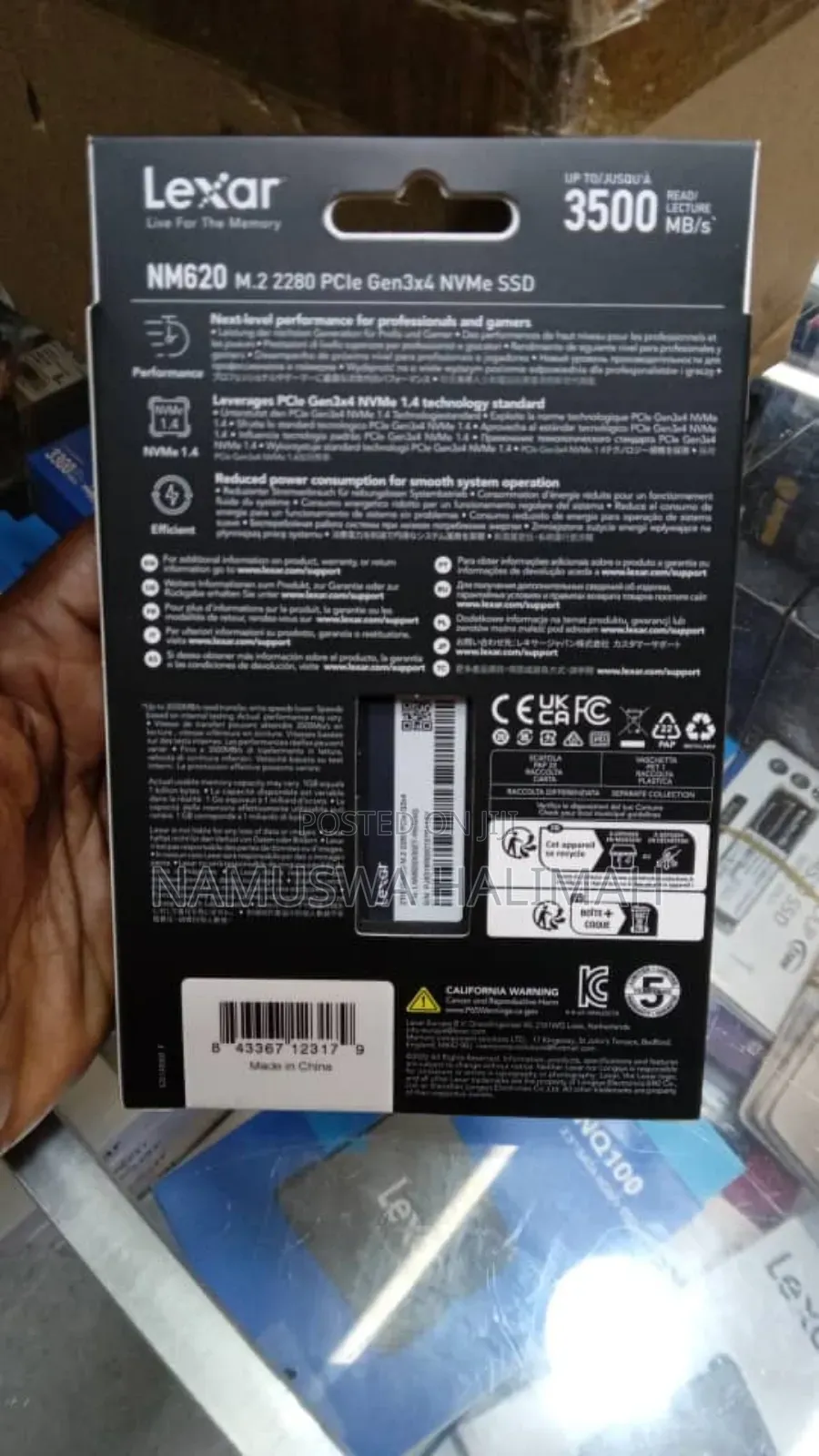 Lexar Nm620 M.2 2280 Pcie Gen3x4 Nvme Ssd.