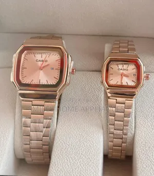 Rose Gold Couples Original Casio Analog Automatic Time Piece