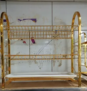 3 Tier Dish Drying Stand With a Gold Finish.