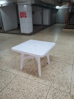 Solid Indoor and Outdoor Plastic Table White