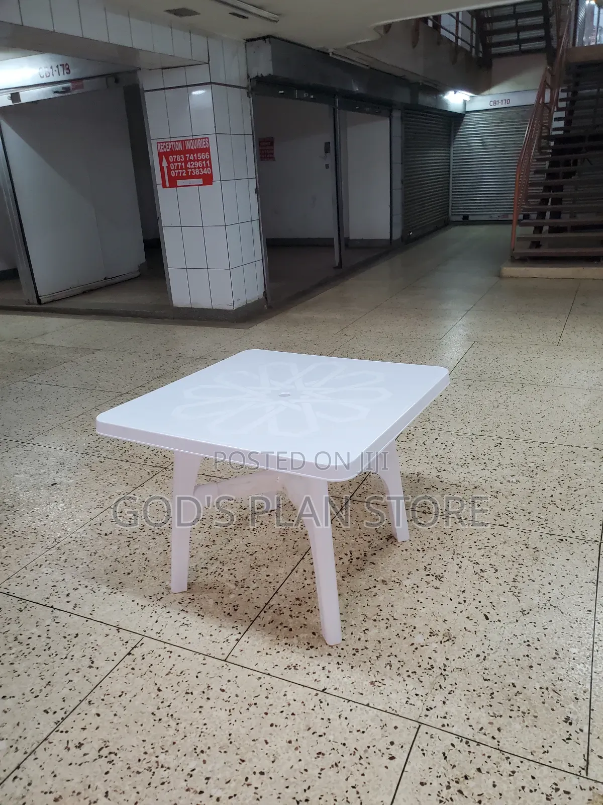 Solid Indoor and Outdoor Plastic Table White