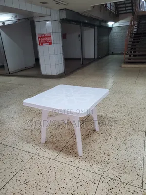 Solid Indoor and Outdoor Plastic Table White