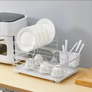 Large Dish Drying Rack Drainer Kitchen Sink Plate Draining Tray