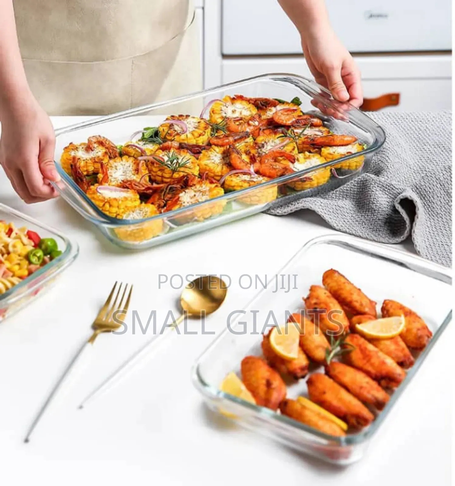 3pcs Rectangular Glass Casserole Dishes With Lid