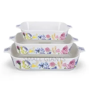 3pcs Ceramic Bakeware and Dinner Set Dishes