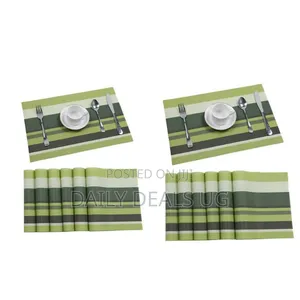 6 PCS Table Mats With a Runner - Green