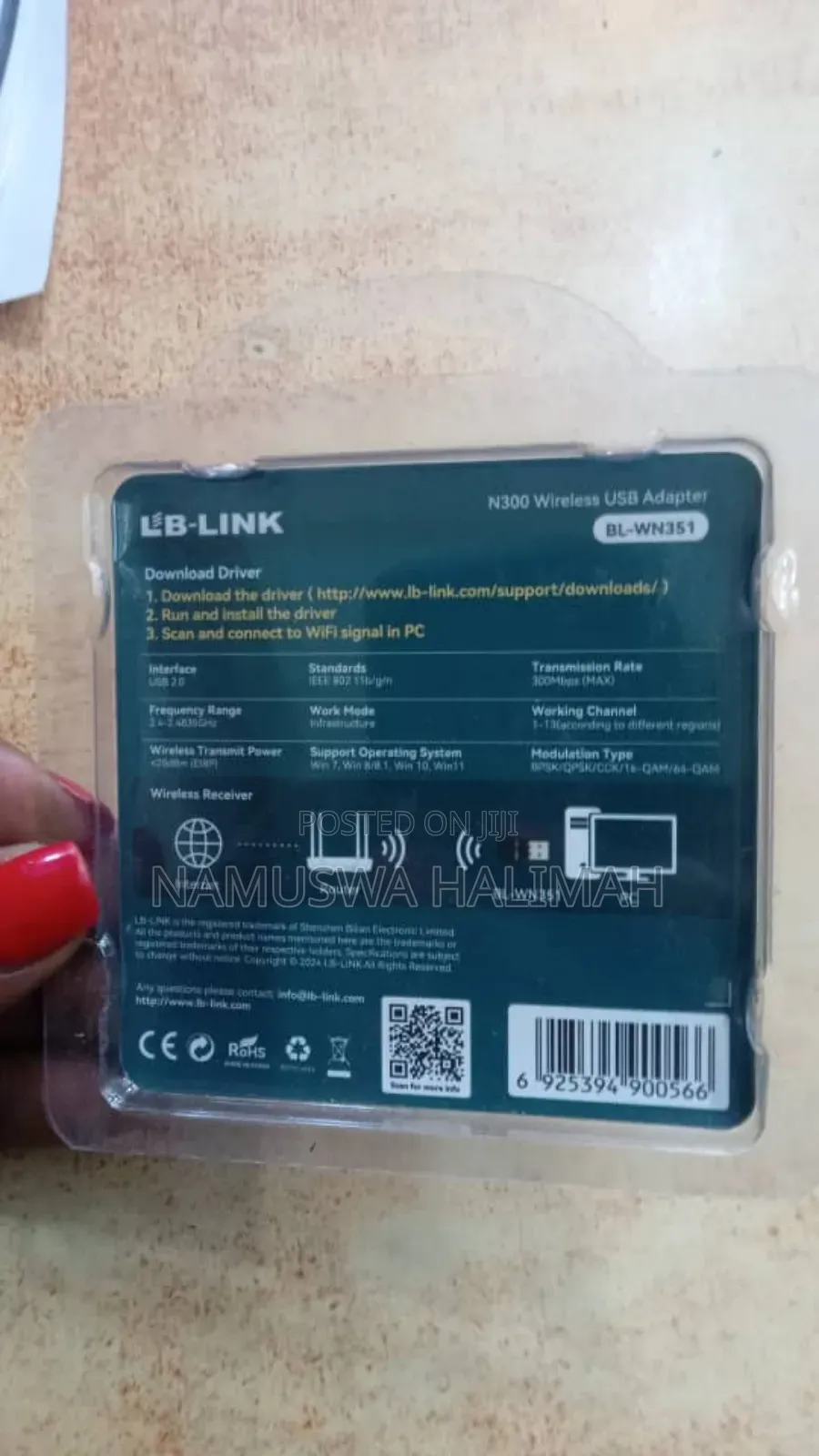 Lb-link N300 Wireless Usb Adapter, Model Bl-wn351.