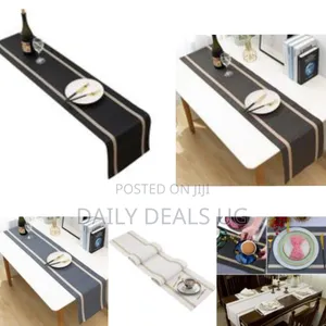 Woven Vinyl Striped Non-Slip Dining Coffee Dresser Table Runner PVC