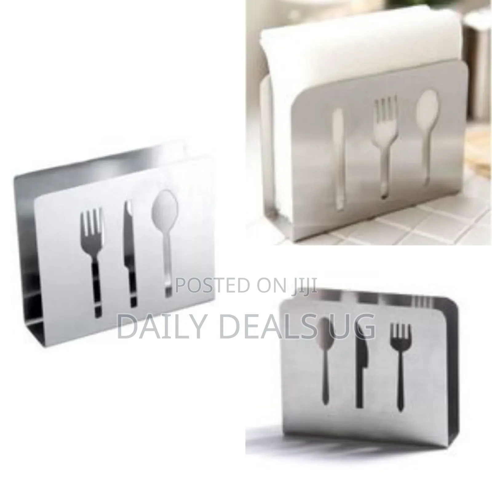 Stainless Steel Tissue Saviet Napkin Holder - Silver