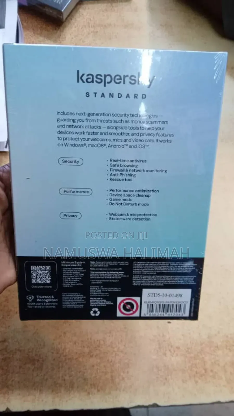 Kaspersky Standard Antivirus Software.