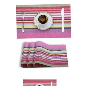 6 Pieces of Placemats Table Mats With a Runner - Pink