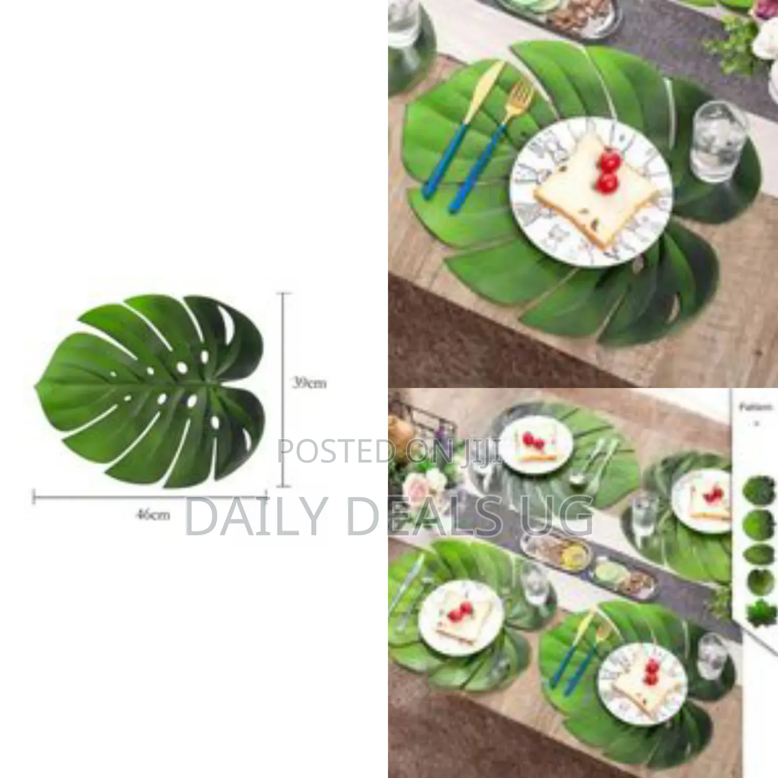6 Pc Leaf Basket Leather Placemat for Dinner Table, Pu Woven Table
