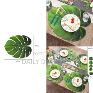 6 Pc Leaf Basket Leather Placemat for Dinner Table, Pu Woven Table