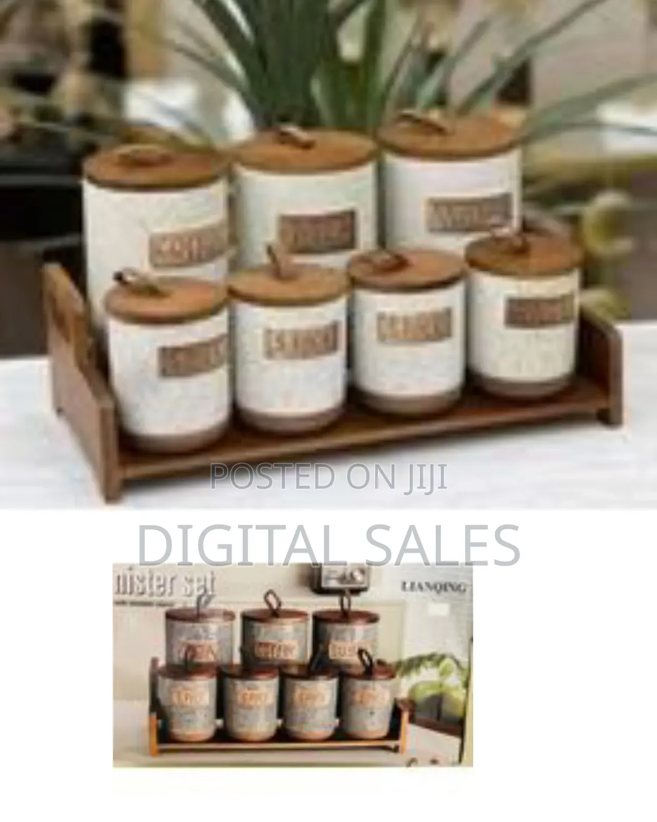 Kitchen Canister Set, 7-Piece Ceramic Kitchen Boxes Containers