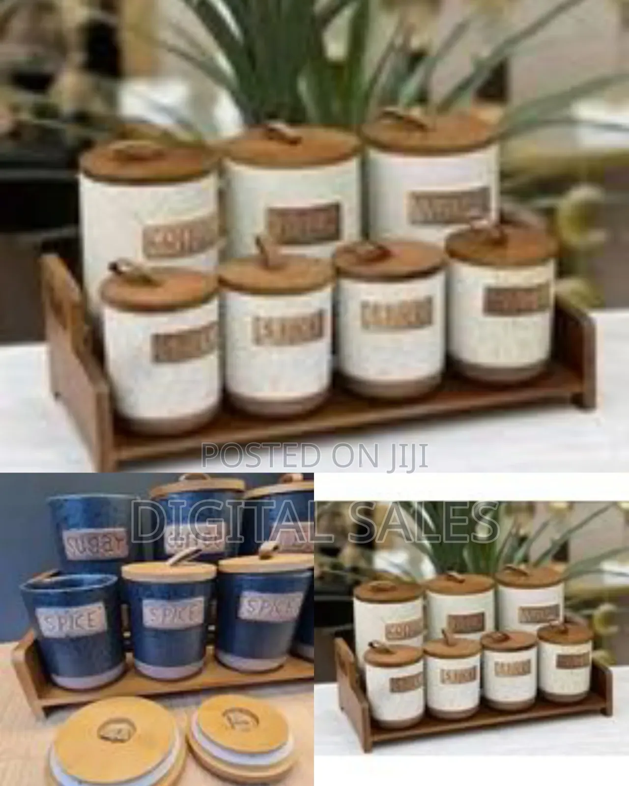 Kitchen Canister Set, 7-Piece Ceramic Kitchen Boxes Containers