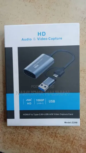 Hdmi to Type-C/M+Usb-a/M Video Capture Card, Model Z298.