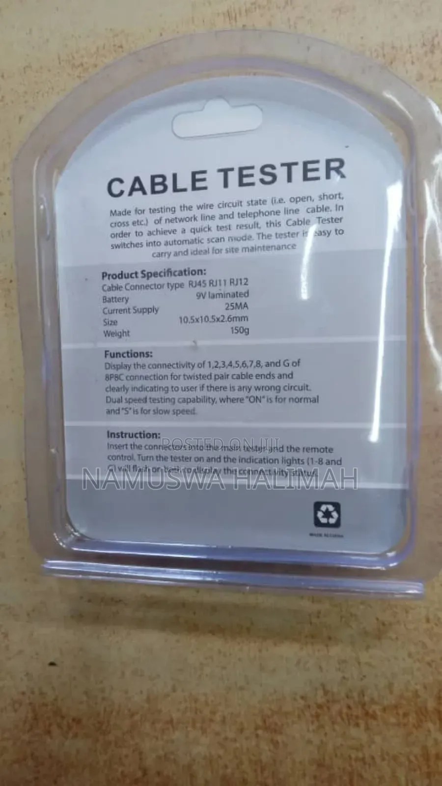 Network Cable Tester for Rj45 and Rj11 Cables