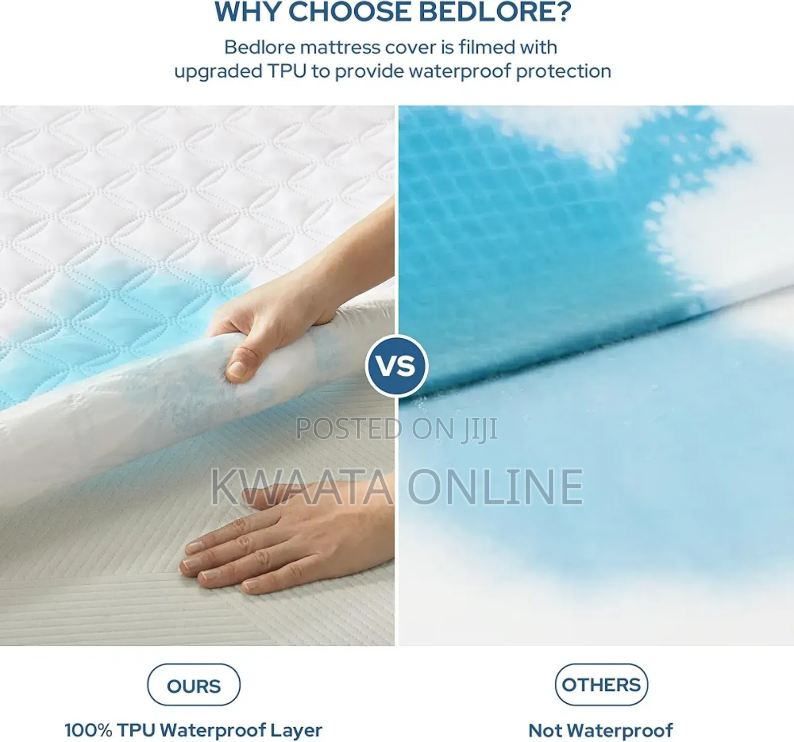 Waterproof Mattress Protector, Soft Breathable Pad, Noiseless Cover