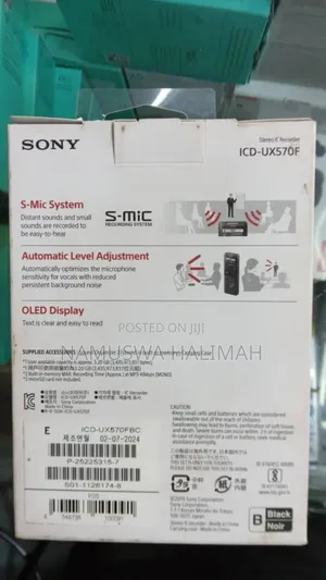 Sony Icd-Ux570f Stereo Ic Recorder.
