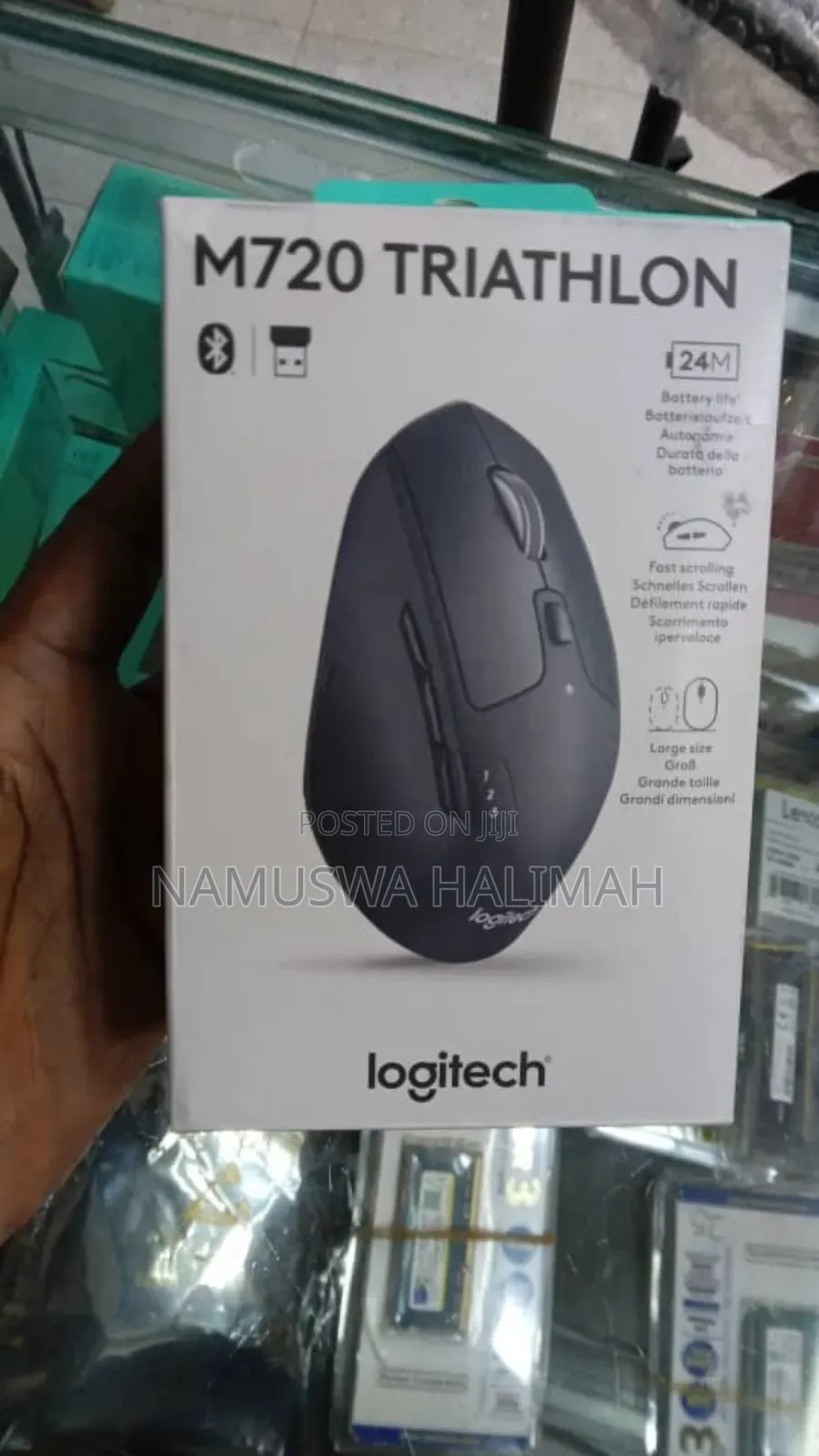 Logitech M720 Triathlon Multi-Device Wireless Mouse.