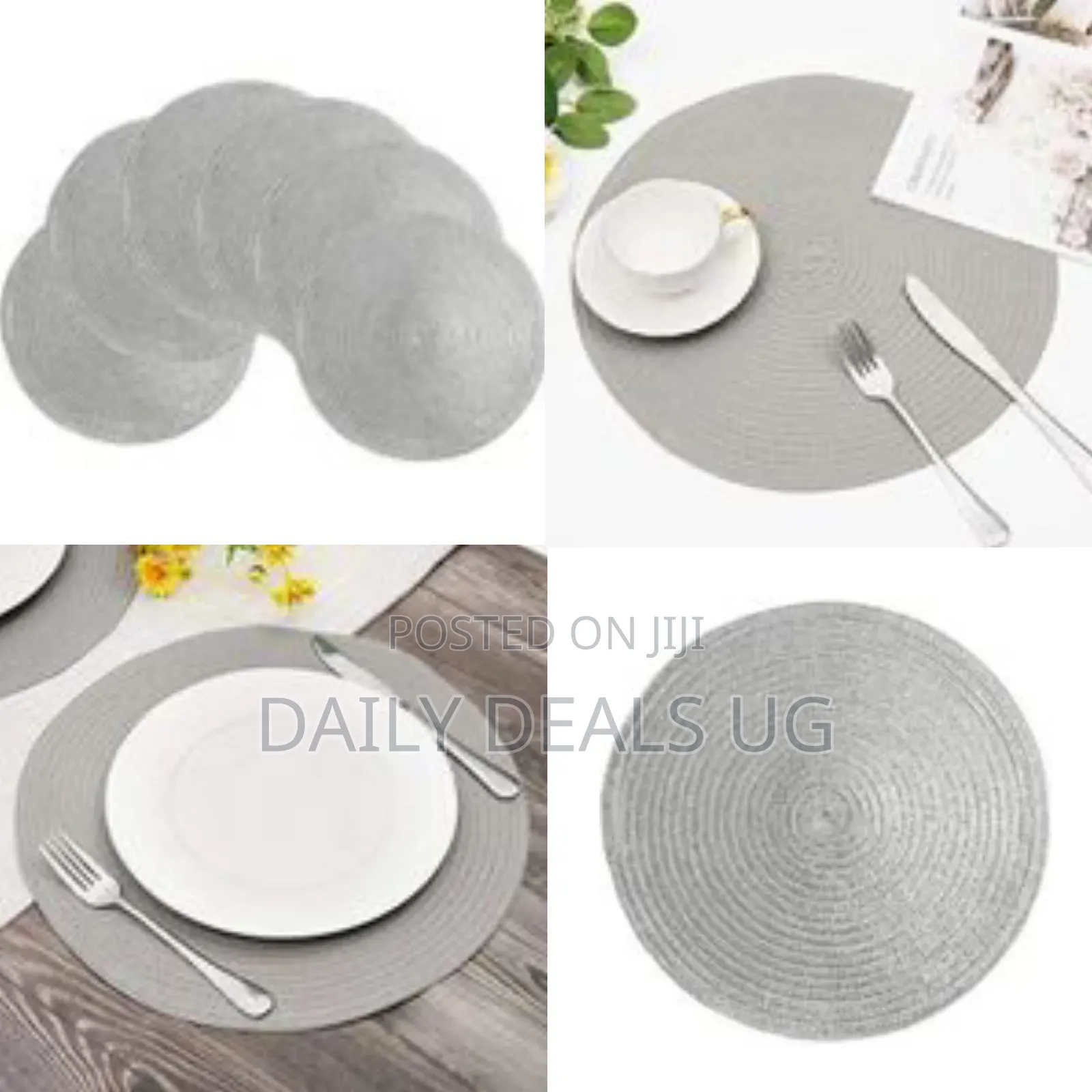 Round Placemats Set of 6,Braided 15 Inch Table Mats Heat Resistant