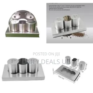 Stainless Table Set With Napkin Holder Toothpick Dispenser Pepper
