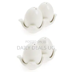 Egg Pepper and Salt Shaker Set-White