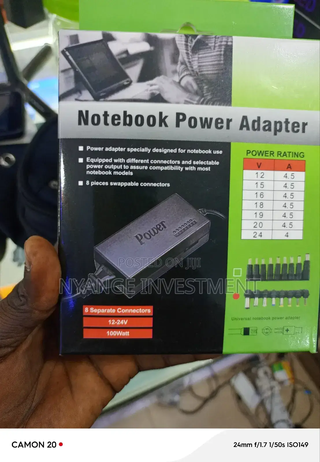 Notebook Power Adapter With 8 Connectors