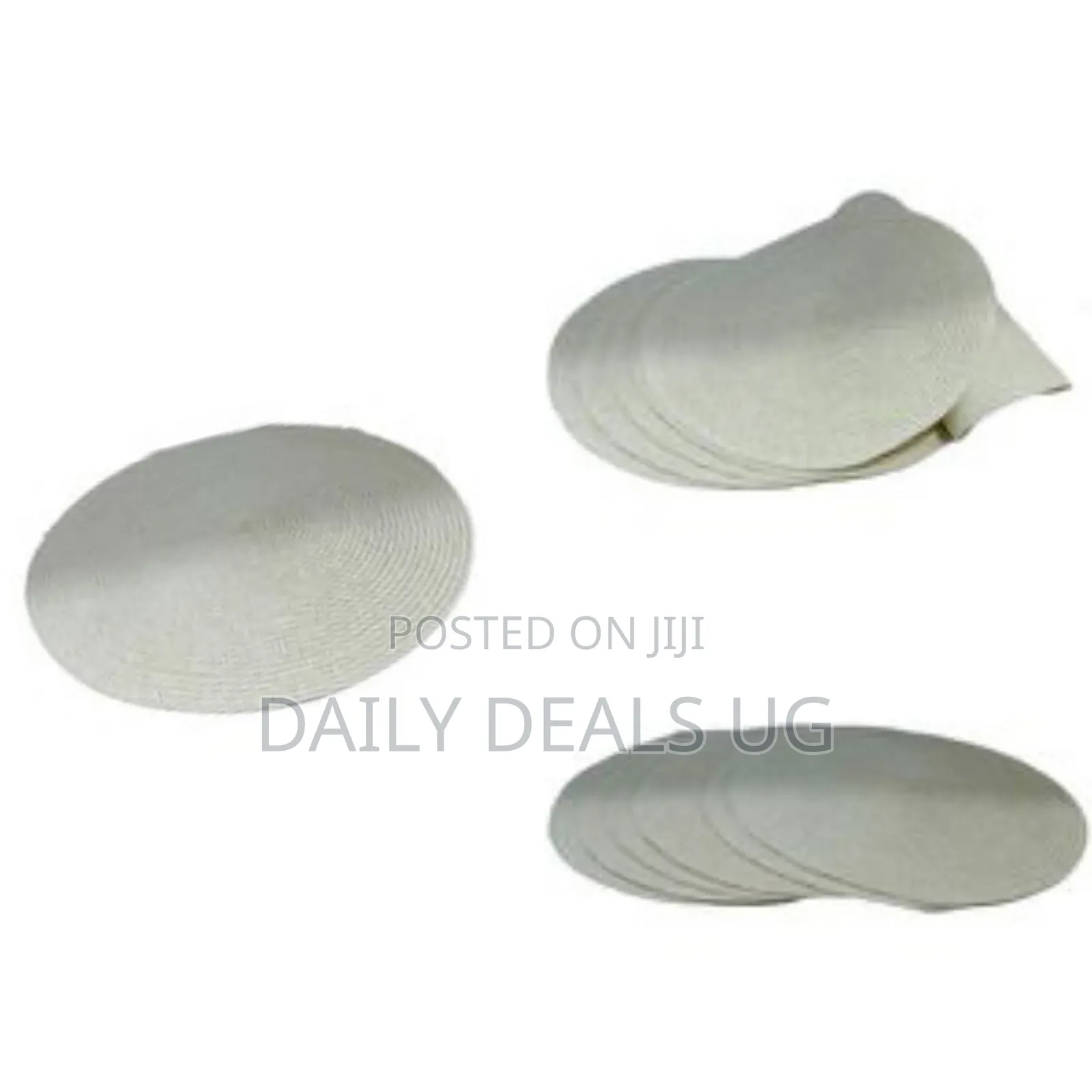 6 Pc Round Decorative Placemats Table - Cream
