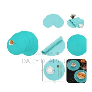 Round Placemats Set of 6,Braided 15 Inch Table Mats Heat Resistant