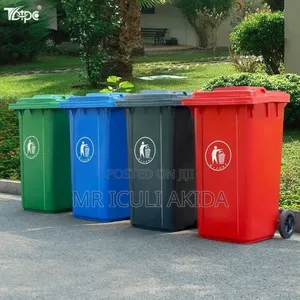 240ltrs Industrial Plastic Container Waste Bin With Wheels