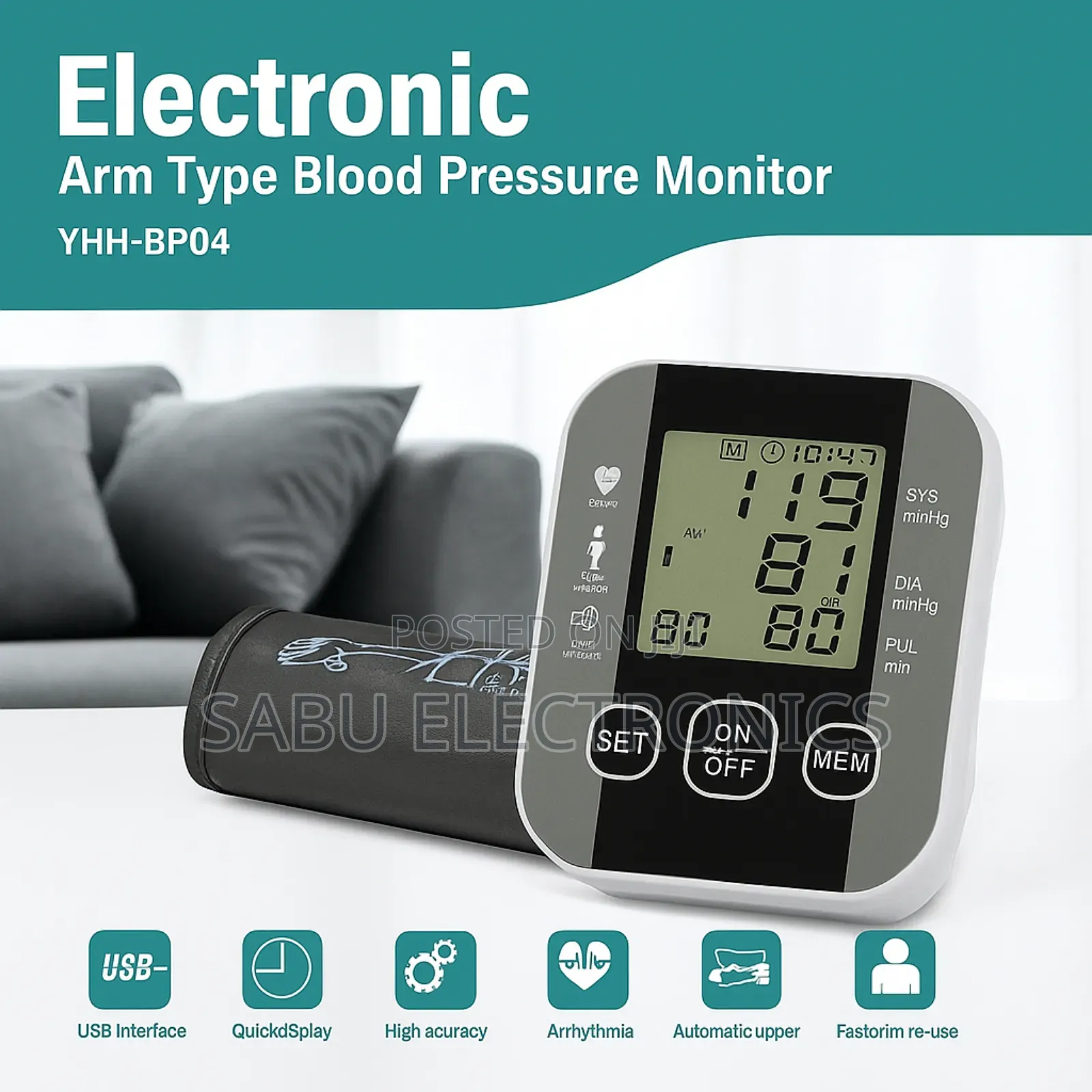 Automatic Upper Arm Digital Blood Pressure Machine - Bp Machine