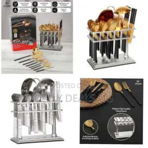 Life Smile Cutlery Set 38-Piece 18/10 Stainless Steel Spoon Set