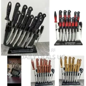 Bass 14 Piece Professional Set of Kitchen Knives Soft Touch Coated