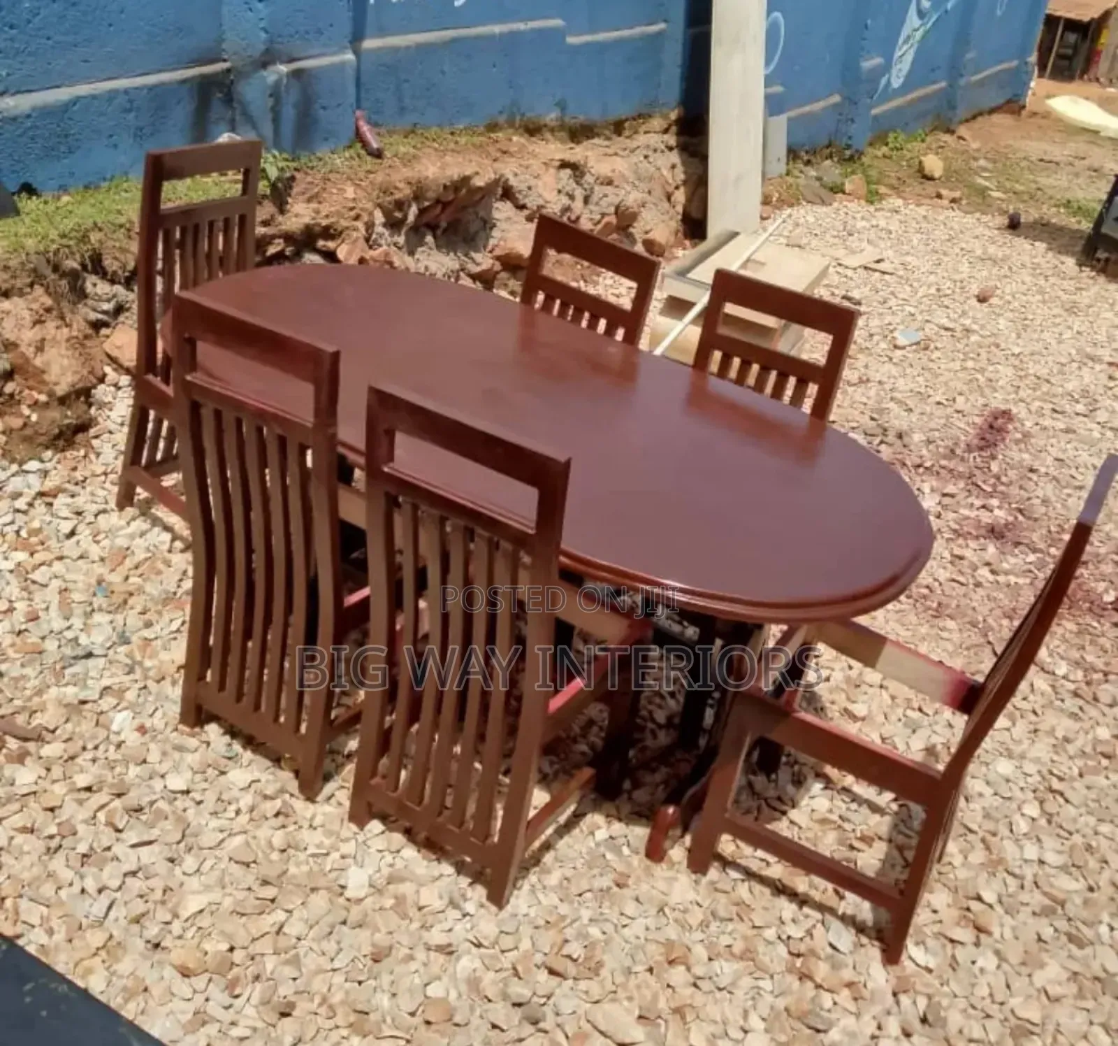 Oval Coffee Brown 6 Seater Dinning Table