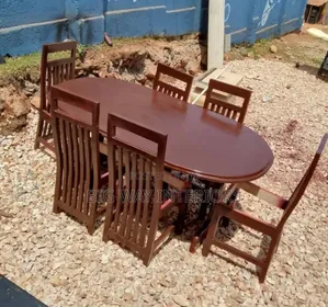 Oval Coffee Brown 6 Seater Dinning Table