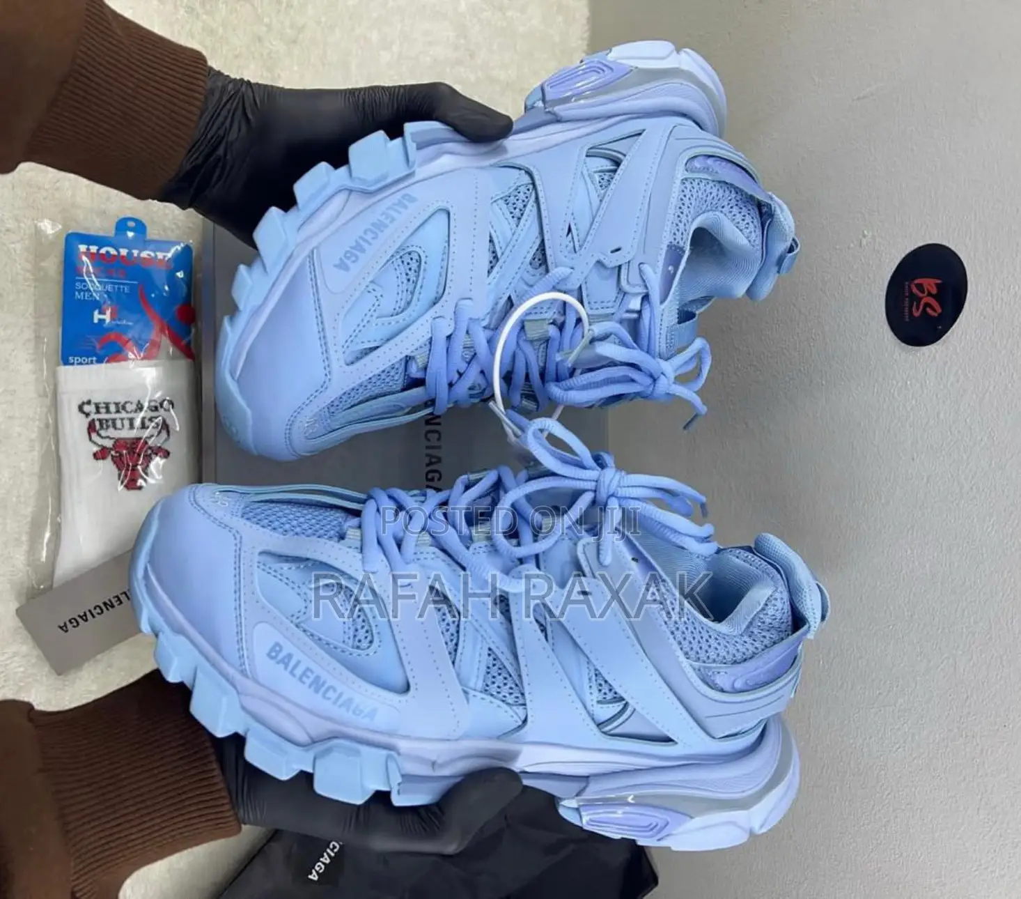 Original Light Blue Balenciaga Track Led Sneakers