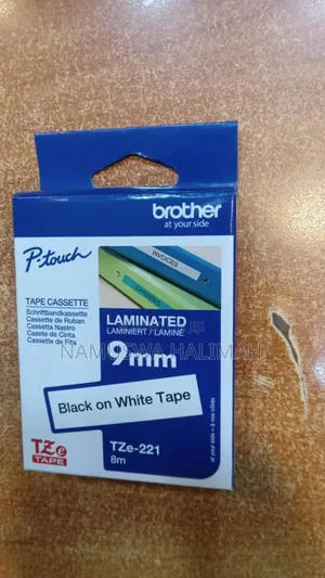 Brother P-Touch Tze-221 Black on White Tape Cassette