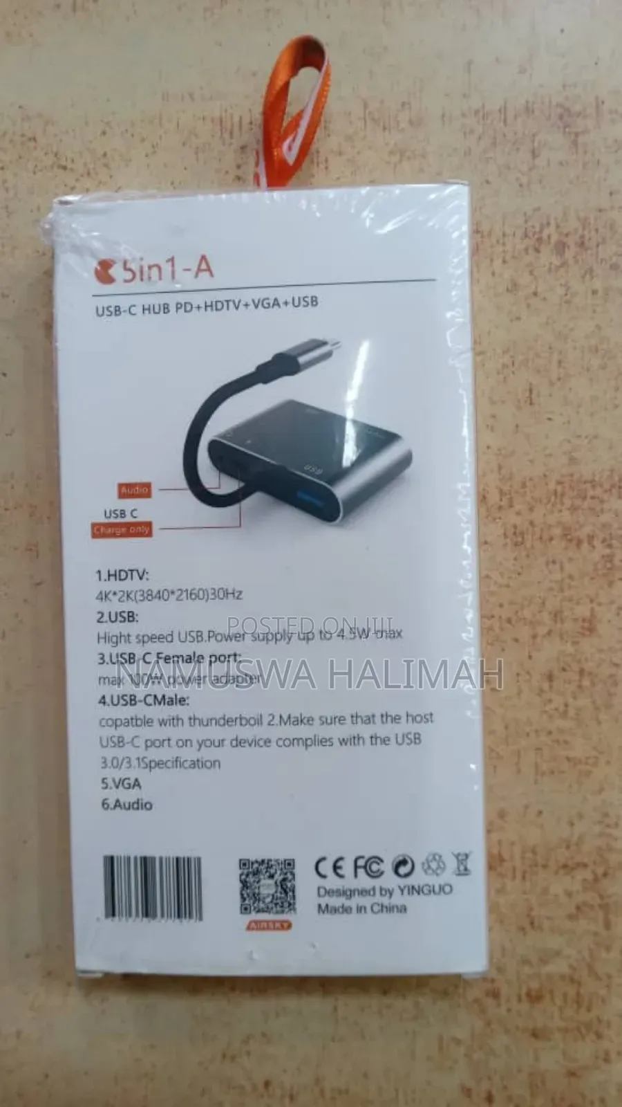 Airsky 5-in-1 Usb-C to Hub Adapter.