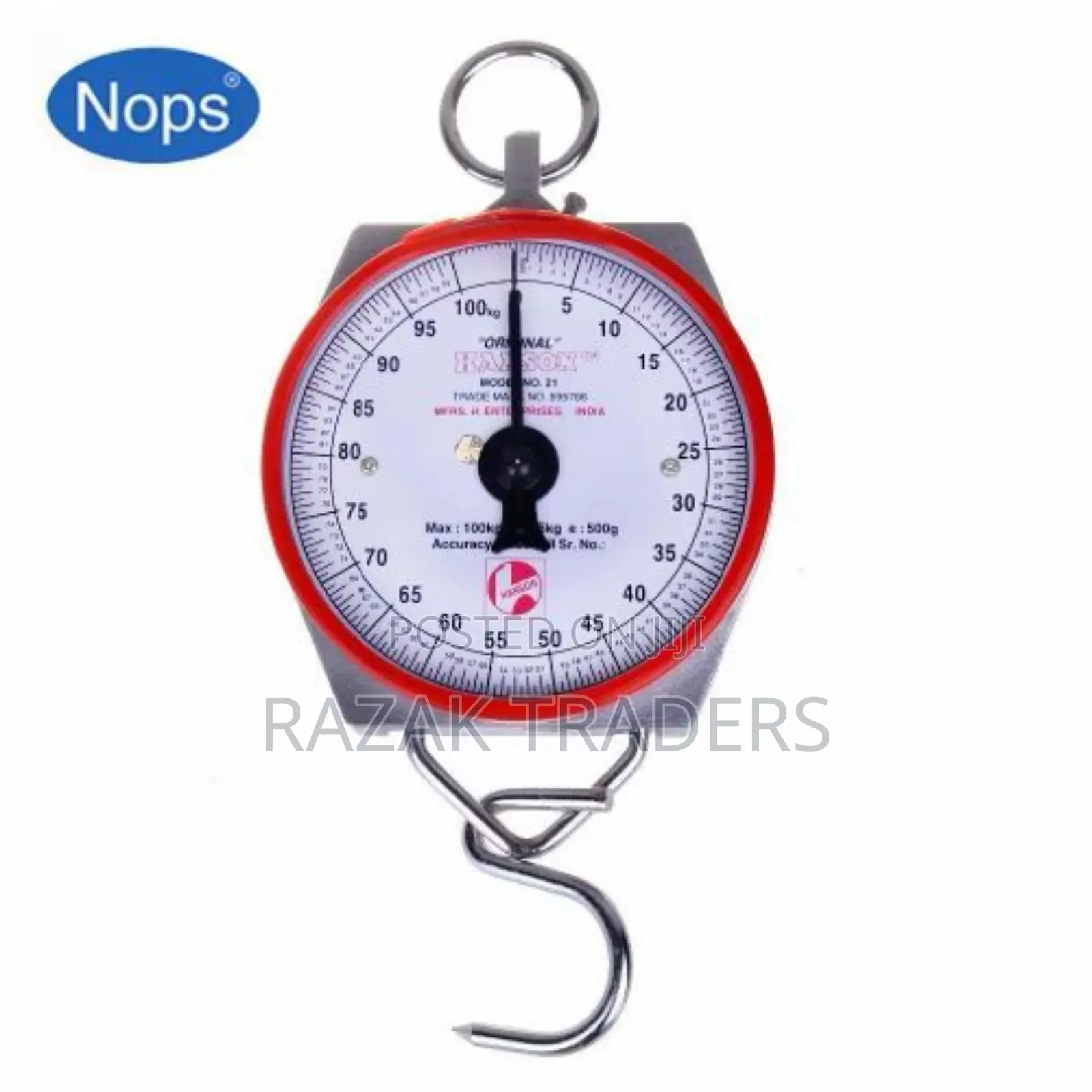 Original Design Hanging Weighing Scale - Red 100kgs