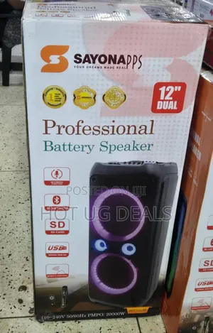 Sayona 12-inch Rechargeable Partybox Bluetooth Speaker
