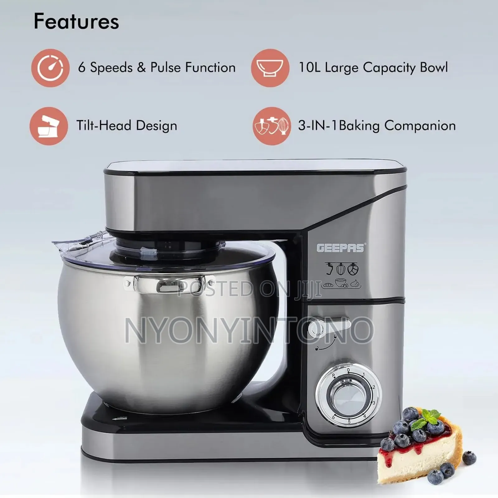 Geepas 10l Powerful and Durable Stand Mixer GSM-43041