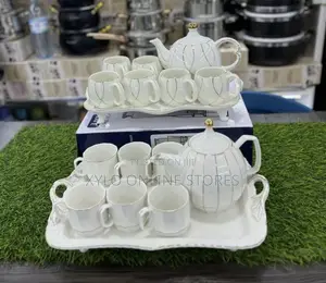 8 Pieces Ceramic Tea Set of Teapot and Coffee Cups