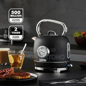 Geepas Black Classic Automatic Cordless Electric Kettle Gk-38074 Bk