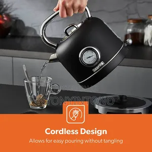 Geepas Black Classic Automatic Cordless Electric Kettle Gk-38074 Bk