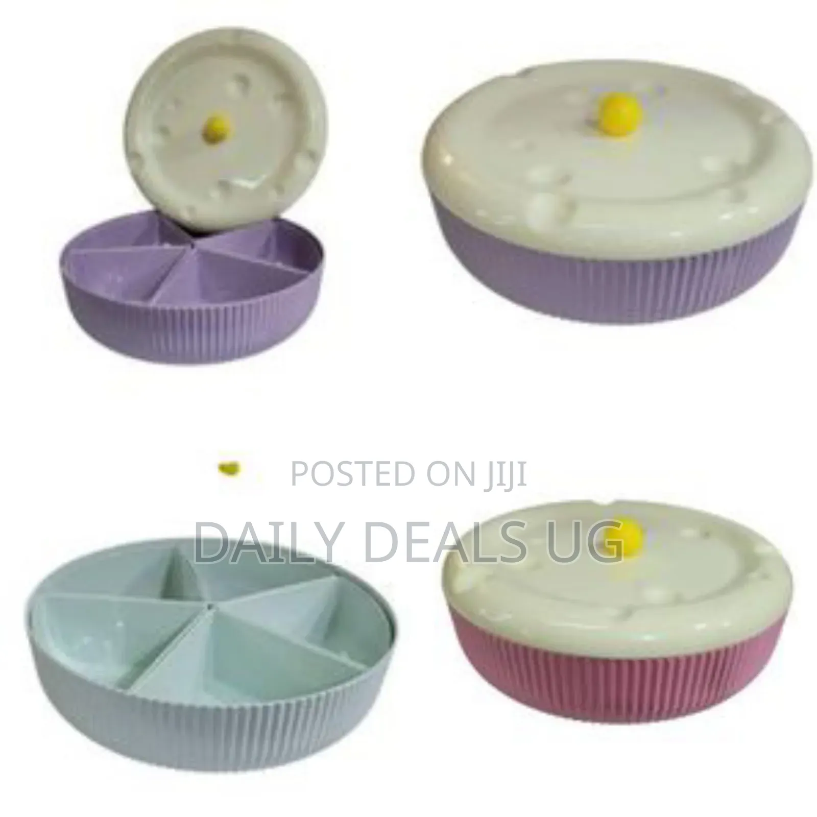 Divided Serving Tray Plate With Lid, Removable Divided Platter Snack