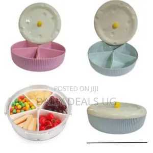 Divided Serving Tray Plate With Lid, Removable Divided Platter Snack