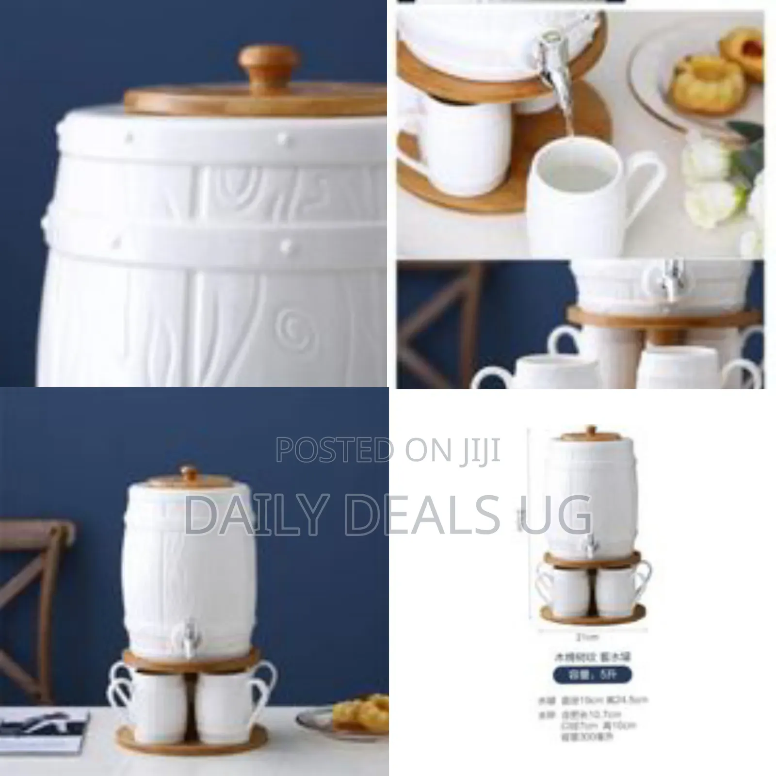 Ceramic Hot and Cold Kettle Set With Faucet Large-Capacity Water Tank
